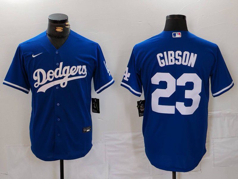 Men Los Angeles Dodgers #23 Gibson Blue Nike Game 2024 MLB Jersey style 1->los angeles dodgers->MLB Jersey